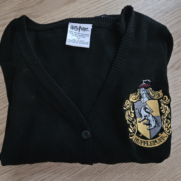 Harry Potter Hufflepuff Cardigan Sweater | Women’s M | Black & Yellow - Picture 12 of 12